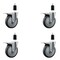 Service Caster 5'' Thermoplastic Rubber Swivel 1-3/8'' Expanding Stem Caster Set Total Lock Brake, 4PK SCC-EXTTL20S514-TPRB-138-4 - alternate 1